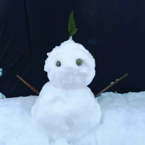 レザーリーフで作った雪だるま